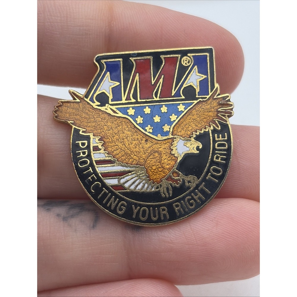 AMA American Motorcyclist Association Protecting Your Right To Ride Lapel Pin